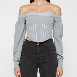 TECHNICAL CORSET TOP - GREY